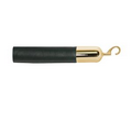 6' Dark Green Naugahyde Rope W/ Polished Brass Snap Hooks